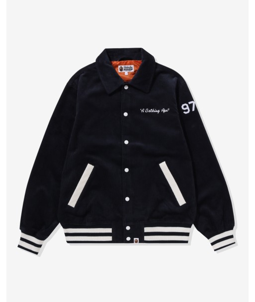 BAPE GENERAL CORDUROY VARSITY JACKET - NAVY votre restaurant rapide dans 