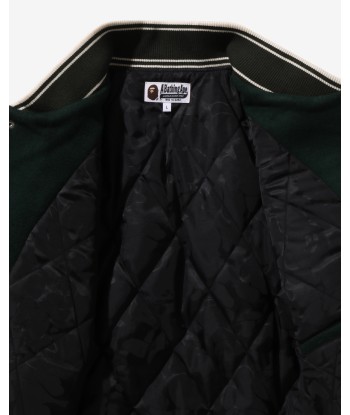 BAPE PATCH VARSITY JACKET - GREEN brillant des détails fins