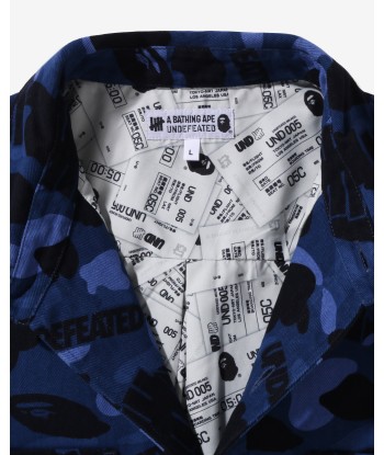 BAPE X UNDEFEATED COLOR CAMO FLANNEL JACKET - NAVY 50% de réduction en Octobre 2024