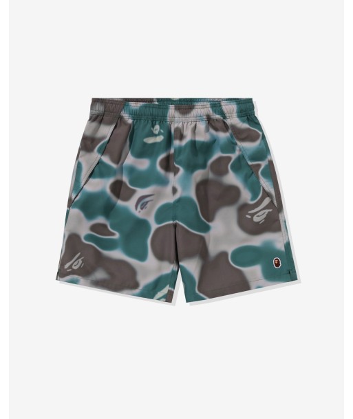 BAPE LIQUID CAMO ONE POINT BEACH SHORTS - OLIVEDRAB shop