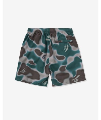 BAPE LIQUID CAMO ONE POINT BEACH SHORTS - OLIVEDRAB shop