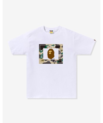 BAPE 1ST CAMO SUPER BUSY WORKS TEE - WHITE Jusqu'à 80% De Réduction