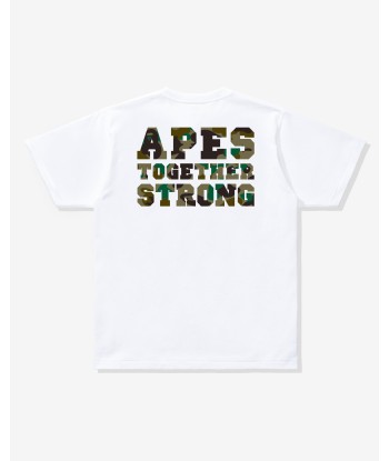 BAPE 1ST CAMO COLLEGE ATS TEE - WHITE d'Europe débarque