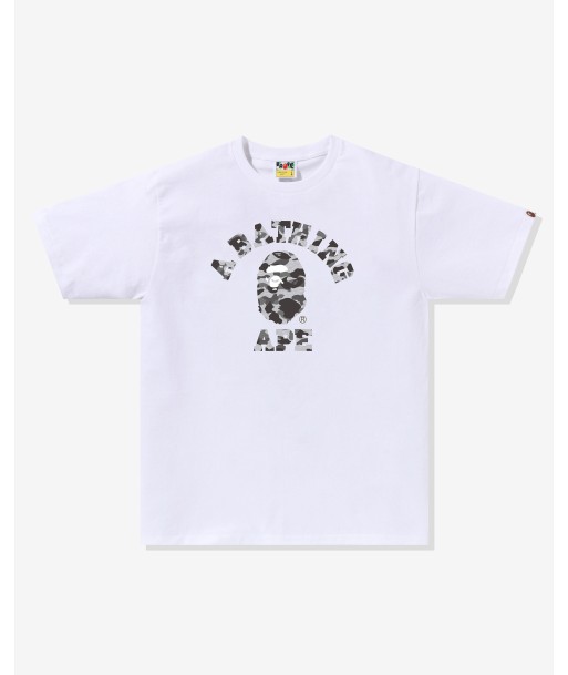 BAPE HEATHER GRAY CAMO COLLEGE TEE - WHITE Fin de série