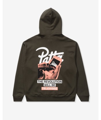 PATTA REVOLUTION BOXY HOODED SWEATER - BLACK Venez acheter