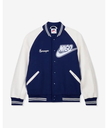 NIKE X NIGO NRG VARSITY JACKET - BLUEVOID/ WHITE brillant des détails fins