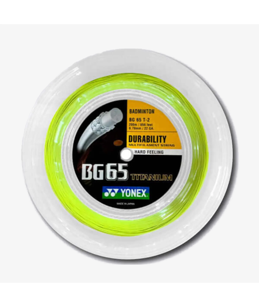 Yonex BG 65 Ti 200m Badminton String (Lemon Yellow) Le MVP de beaucoup