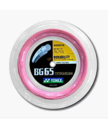 Yonex BG 65 Ti 200m Badminton String (Pink) les ctes