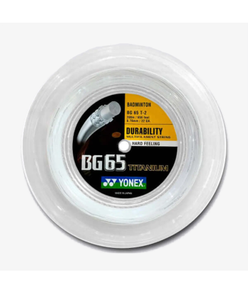 Yonex BG 65 Ti 200m Badminton String (White) en linge