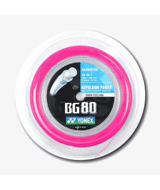 Yonex BG 80 200m Badminton String (Neon Pink) Fin de série