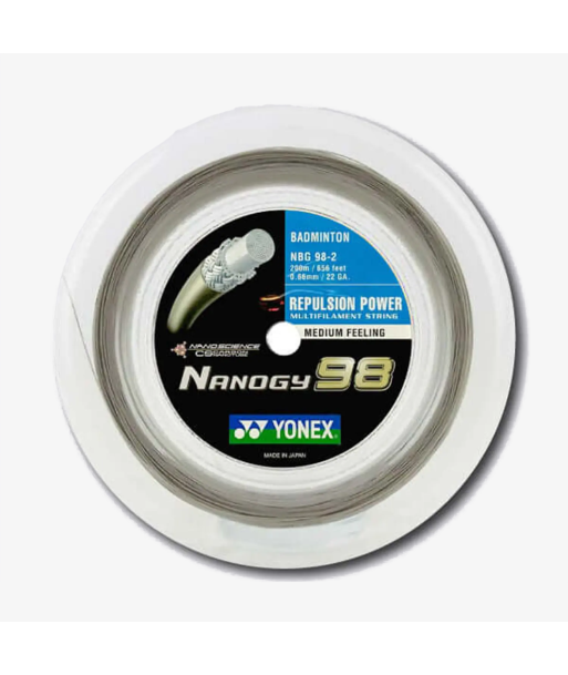 Yonex Nanogy 98 200m Badminton String (Silver Grey) store