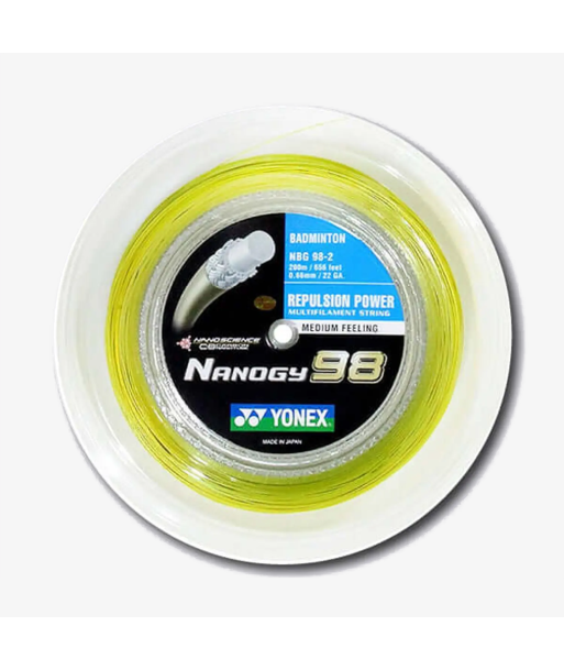 Yonex Nanogy 98 200m Badminton String (Yellow) de France