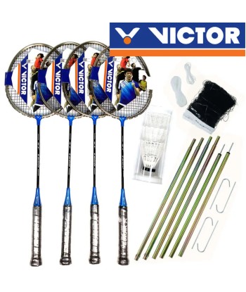 VICTOR 4-player Portable Outdoor Leisure Badminton Combo Set france