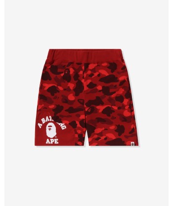 BAPE COLOR CAMO CUTTING SWEAT SHORTS - RED acheter en ligne