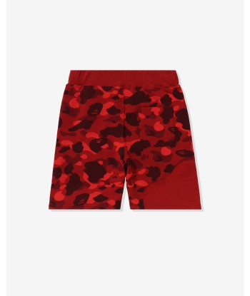 BAPE COLOR CAMO CUTTING SWEAT SHORTS - RED acheter en ligne