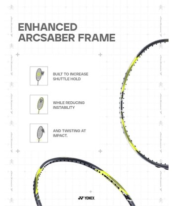 Yonex ArcSaber 7 Play (Gray/Yellow) - PreStrung pas chere