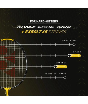 Yonex Nanoflare 1000 Tour (Lightning Yellow) Pre-Strung à prix réduit toute l'année