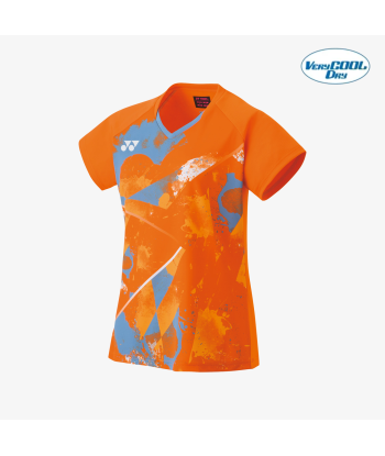 Yonex Women's Crew Neck Tournament Shirt 20771BOR (Bright Orange) rembourrage situé sous