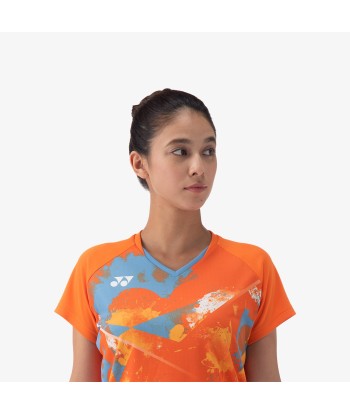 Yonex Women's Crew Neck Tournament Shirt 20771BOR (Bright Orange) rembourrage situé sous