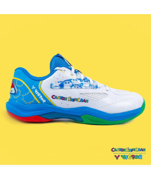 Victor x Crayon Shin Chan Badminton Shoes A39CS AF (White/Blue) de votre