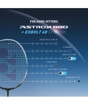 Yonex Astrox 88 D Game (Silver/Black) Pre-Strung 2024 50% de réduction en Octobre 2024