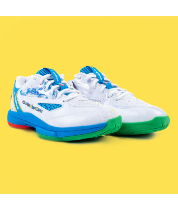 Victor x Crayon Shin Chan Junior Badminton Shoes A39JRCS AF (White /Blue) en linge