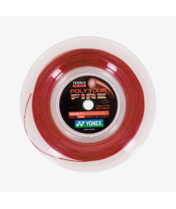 Yonex Polytour Fire 120 / 17 200m Tennis String Reel (Red) Amélioration de cerveau avec