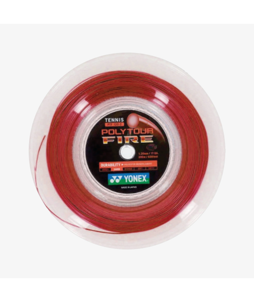 Yonex Polytour Fire 120 / 17 200m Tennis String Reel (Red) Amélioration de cerveau avec