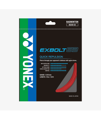 Yonex Exbolt 63 200m Badminton String (Ruby Red) sur le site 