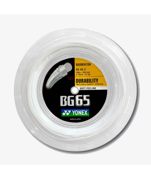 Yonex BG 65 200m Badminton String (White) meilleur choix