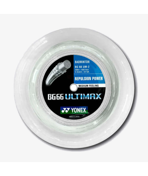 Yonex BG 66 Ultimax 200m Badminton String (Metallic White) plus qu'un jeu 