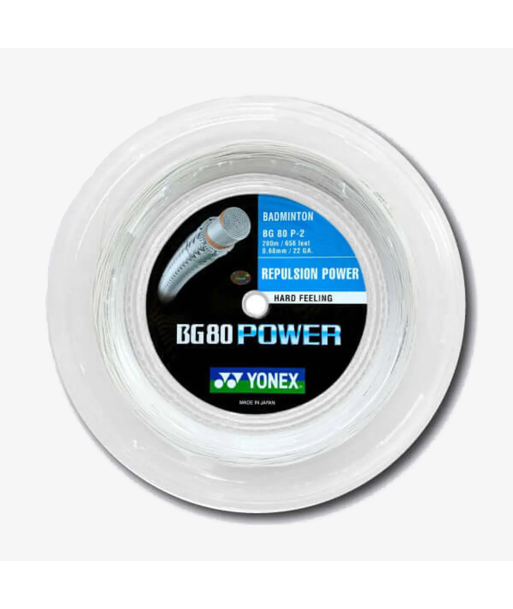 Yonex BG 80 Power 200m Badminton String (White) de la marque