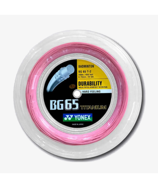 Yonex BG 65 Ti 200m Badminton String (Pink) shop