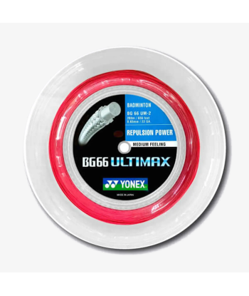 Yonex BG 66 Ultimax 200m Badminton String (Red) Véritable concentré