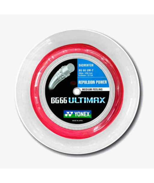 Yonex BG 66 Ultimax 200m Badminton String (Red) Véritable concentré