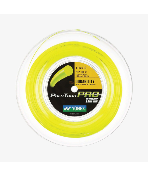 Yonex Polytour Pro 125 / 16L 200m Tennis String Reel (Flash Yellow) plus qu'un jeu 