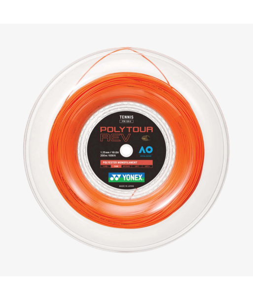 Yonex Polytour Rev 125 / 16L 200m Tennis String Reel (Bright Orange) pour bénéficier 